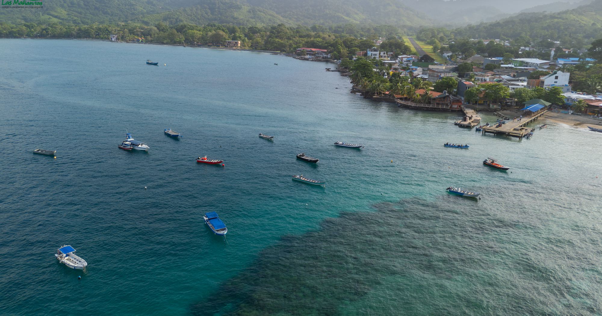 Fishing boats anchored in the bay of Capurganá