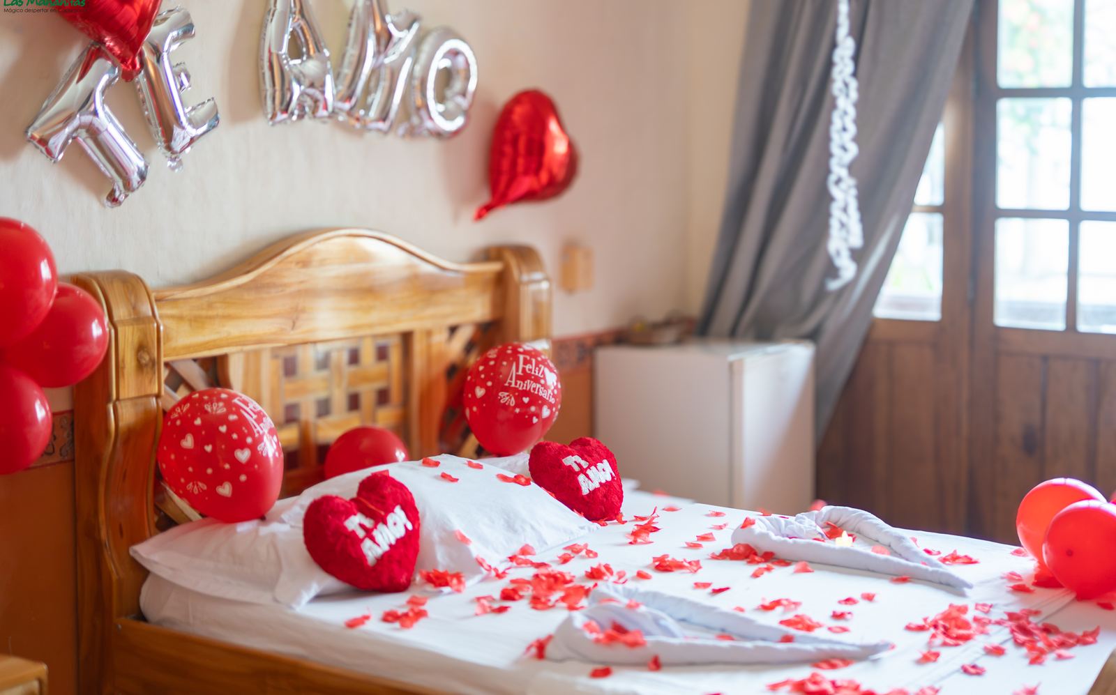 A room dressed for an anniversary