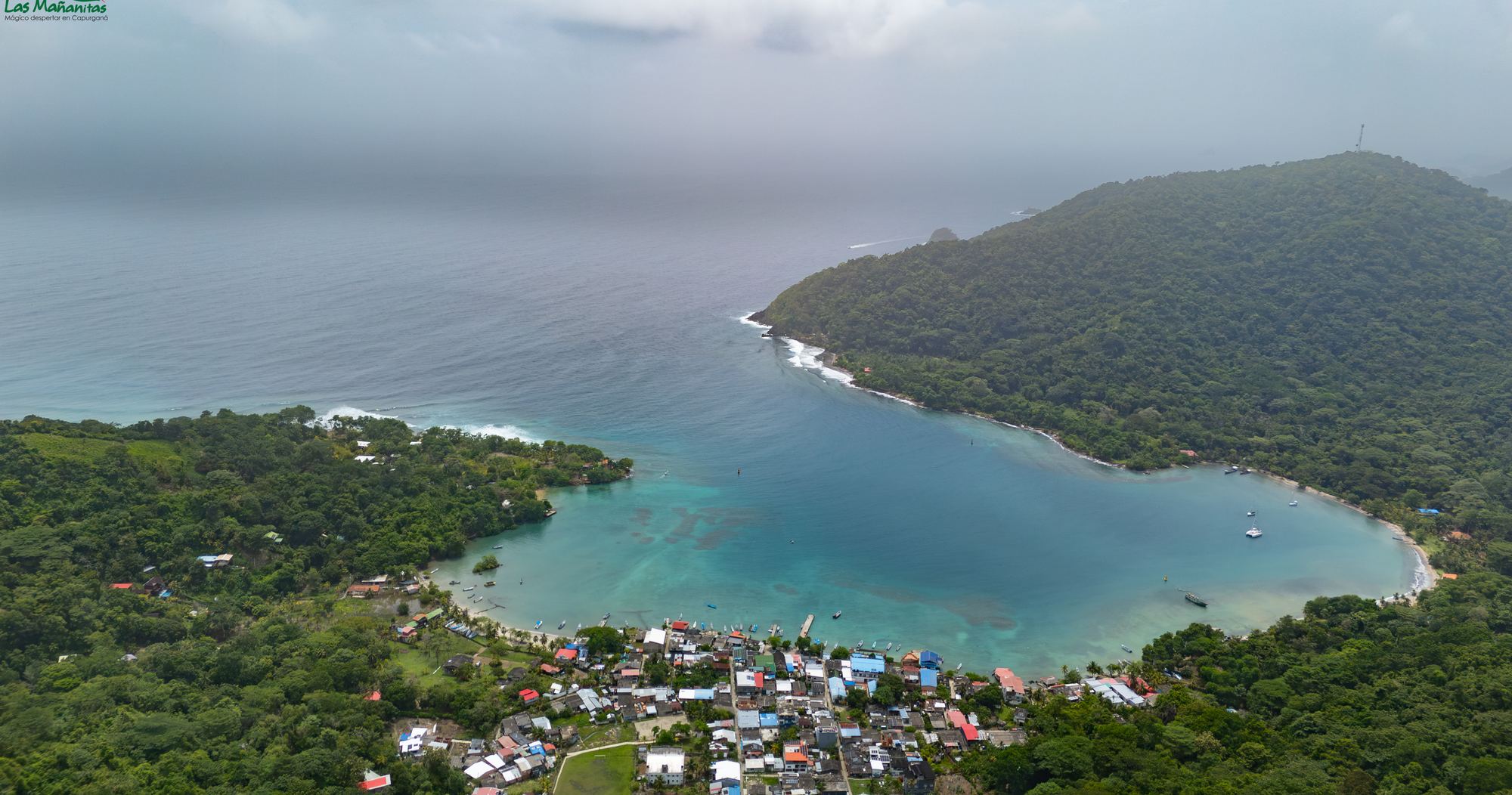 The bay of Sapzurro from the air
